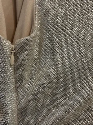 Alex Marie Shimmery Silver Asymmetrical Ruched Cocktail Dress thumbnail 5