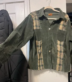 patchwork-style corduroy jacket by the brand POL. thumbnail 1