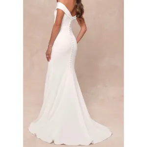 NWOT Lulus Size Small Arienne White Off-the-Shoulder Mermaid Maxi‎ Dress White thumbnail 2