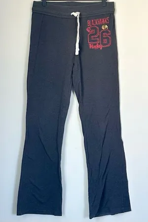 NHL Chicago Blackhawks Gray Flare Leg Sweatpants - Size: Medium thumbnail 1