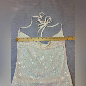 Elegant‎ Cream Halter Dress Sise Large thumbnail 6