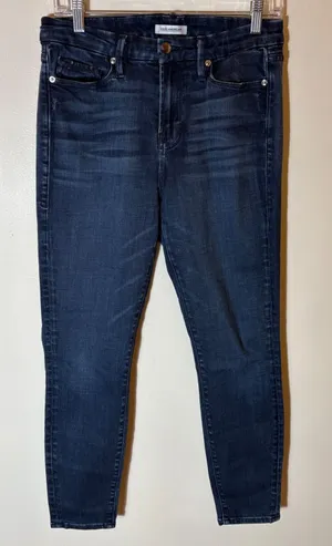 Good American Good Waist Crop Jeans Dark Wash‎ Size 6/28 thumbnail 1