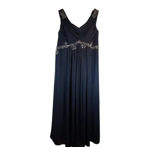DressSale Navy Blue Chiffon Beaded Formal Evening Gown Estimated 14/16 thumbnail 3