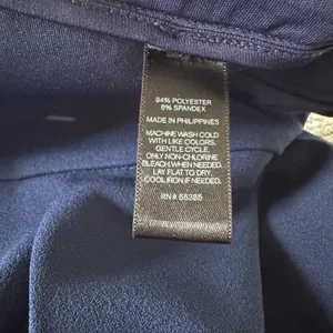 Express Navy Blue Pull On Pleated Wide Leg Dress Pants Trousers Size 6 Long thumbnail 4