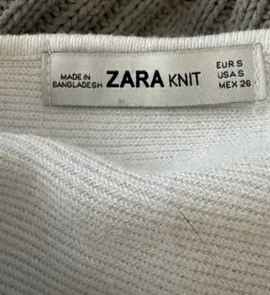Zara White Knit Ribbed Cropped Top with Tie Cuff Bell Sleeves thumbnail 9