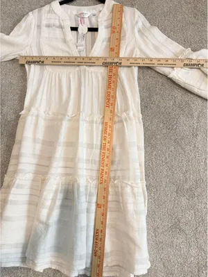 Accessorize London White Cotton Tiered Beach Dress XS NWT thumbnail 10