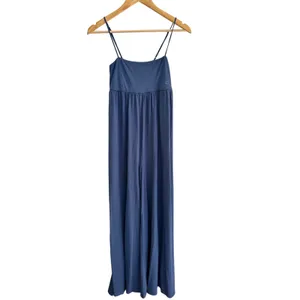 American Eagle Empire Waist Wide-Leg Knit Jumpsuit XS Deep Sea Blue NWT thumbnail 2
