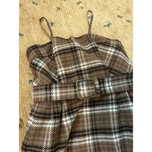 Anthropologie Strapless Belted Midi Dress Size 4 Plaid Fall Academia Preppy thumbnail 5