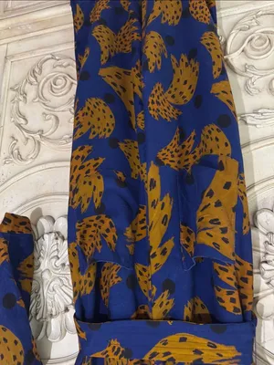 Farm Rio Banana Blue & Brown Printed Jumpsuit with Tie Waist Size Small thumbnail 13