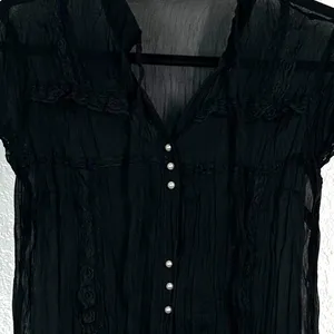 S Dress Babydoll Lace Sheer Minidress, 90s Grunge Slip Whimsy Goth Dark Regency thumbnail 3