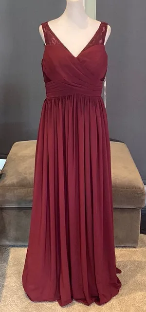 Woman’s A-Line V-Neck Chiffon Prom Bridesmaid or Formal Dress Size 8 NWT thumbnail 1
