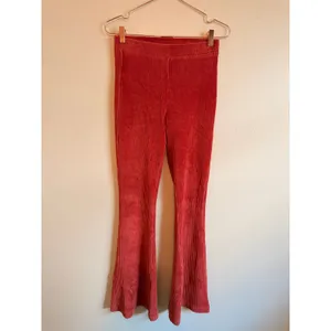 Aerie Flare Pants‎ Size S Regular Rust Orange Corduroy Ribbed Bell Bottom Leg thumbnail 5