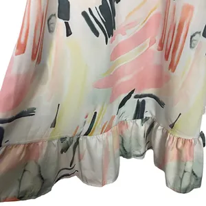 Womens Babydoll Maxi Dress Medium Painter Artsy Floral Beachy Vacation Travel thumbnail 7