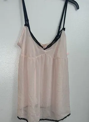 Victorias Secret Chic Pink Lace Trim Lingerie babydoll Y2K thumbnail 1