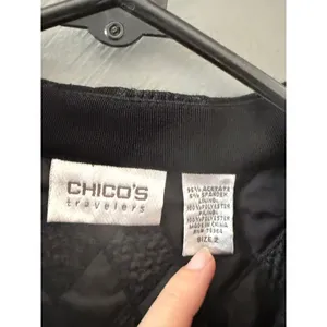 Chicos Travelers Womens Black Diamond Quilted Full Zip‎ Mock Neck Vest Size 2 L thumbnail 5