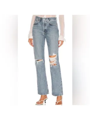 AGOLDE Agiles Lana Mid Rise Distressed Vintage Straight jeans women’s size 25 thumbnail 4
