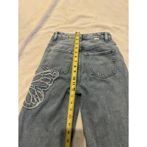 Pacsun Butterfly Patch Women’s '90s Boyfriend Jeans, Size 26, Short Length. thumbnail 13