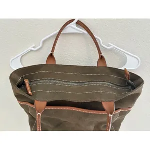 GAP Vintage Suede Leather Shoulder Tote Green thumbnail 5