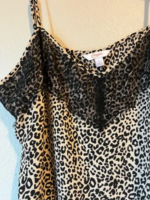 Candies leopard Print top with black lace Multiple Size L thumbnail 2