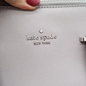 Kate Spade Satchel Womens Medium Larchmont Avenue Dome Gray Leather Crossbody thumbnail 2