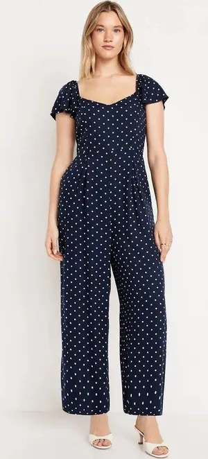 Old Navy Polka Dot Navy Jumpsuit thumbnail 1