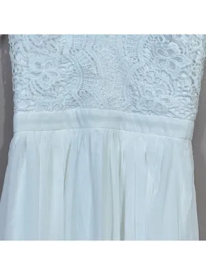 Lulus Lace Boho Dress XS Wedding Shower Rehearsal Bachelorette White Princess thumbnail 8