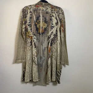 Kamana Earthy Artsy Fairy Grunge Avant Garde‎ Boho Lagenlook Patchwork Duster L thumbnail 4