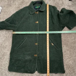 Giesswein Boiled Wool Coat Womens L Green Good Vintage Austrian Loden Jacket thumbnail 5