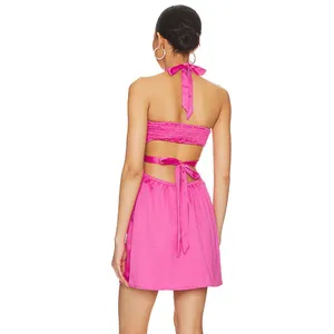 MORE TO COME Kristen Halter Mini Dress in Pink thumbnail 2