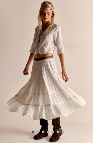Free People Bright Side Midi Skirt Set in Tofu S/M thumbnail 1
