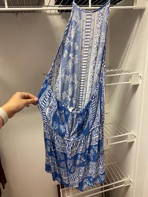 Lulus Blue & White Patterned Romper thumbnail 5