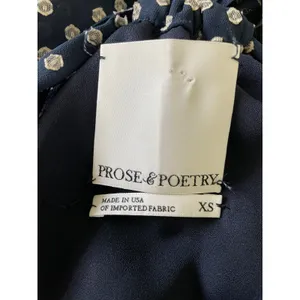 Prose & Poetry Navy Polka Dot Halter Dress Open Back Ruffle XS thumbnail 6
