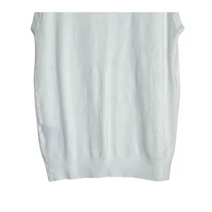Zara Ribbed Hem Soft Knit Sleeveless Crew Neck Stretch Tank Top Small White thumbnail 7