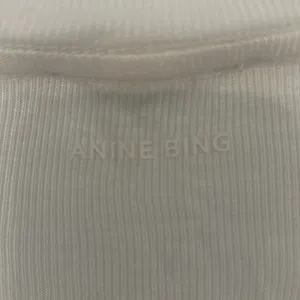 NWT NEW Anine Bing White Cursive T Shirt Ivory XS Oversized thumbnail 7