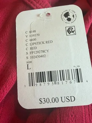 Intimately Free People Lipstick Red T-Shirt Top Blouse Stretchy Size Large NWT thumbnail 12