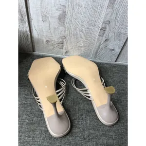 Womens Vivianly Nude Beige Strappy Shoes Open Toe Stiletto Heels Sandals Size 9 thumbnail 7