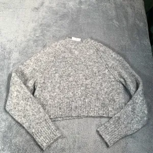NWT American eagle Gray cropped Sweater bow small thumbnail 10