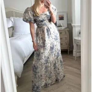 Abercrombie & Fitch Emerson Drama Bow-Back Pink Maxi Dress Floral Small thumbnail 2