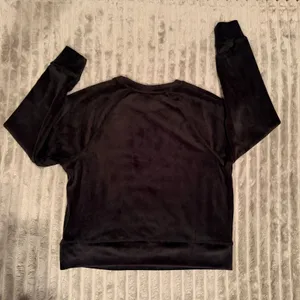 DKNY Sport Womens‎ Black Velour Crewneck Sweatshirt Raglan Sleeve XS New thumbnail 3