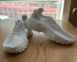 New Women's Lace Up Tie Up Sneakers White size 7-7.5 thumbnail 1