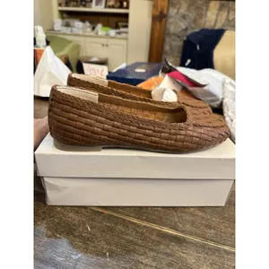 FS Lele Woven Loafers‎ Cognac Brown Brazilian Leather Flat Slip-On Size 9.5 thumbnail 4