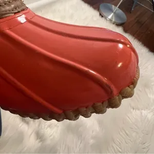 Jack Rogers Women's Size 6 Chloe Classic Rain Boot Tan Coral Lined Rubber thumbnail 7