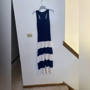 Finn & Clover Racerback Dress Stripe Size M Navy White thumbnail 2