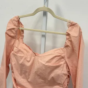 ASTR the Label‎ Blush Sweetheart Ruched Puff Long Sleeve Blouse Size XL Pink thumbnail 4