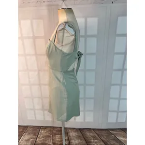 Aritzia Wilfred Cool Ice Mint Aperature Sleeveless Tie-Back Mini Dress Size 0 thumbnail 10