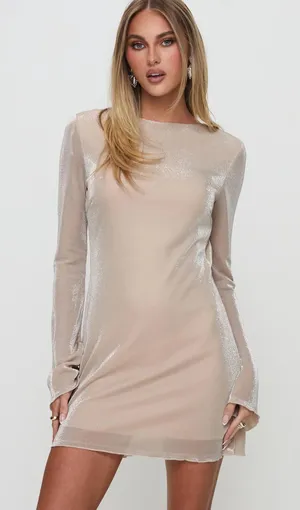 Princess Polly Mini Dress Champagne thumbnail 1