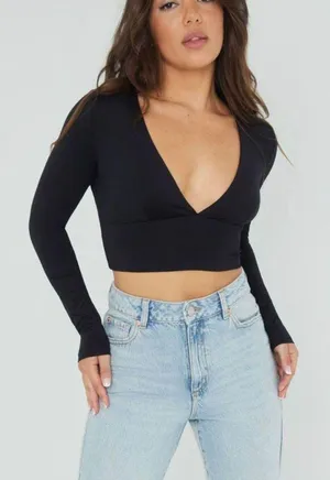 Garage Long Sleeve Plung Top thumbnail 1