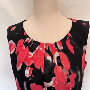 Nipon Boutique Fit Flare Dress Sz 8 Coral Floral Wedding Glam Career Cocktail thumbnail 4