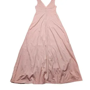 READ Birdy Grey Shamin V-Neck Crepe Bridesmaid Dress Pink Rose Quartz Large Slit thumbnail 4