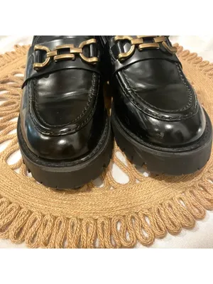 Steve Madden Lyanna Loafer Black Faux Leather Size 9 Dark Academia thumbnail 9